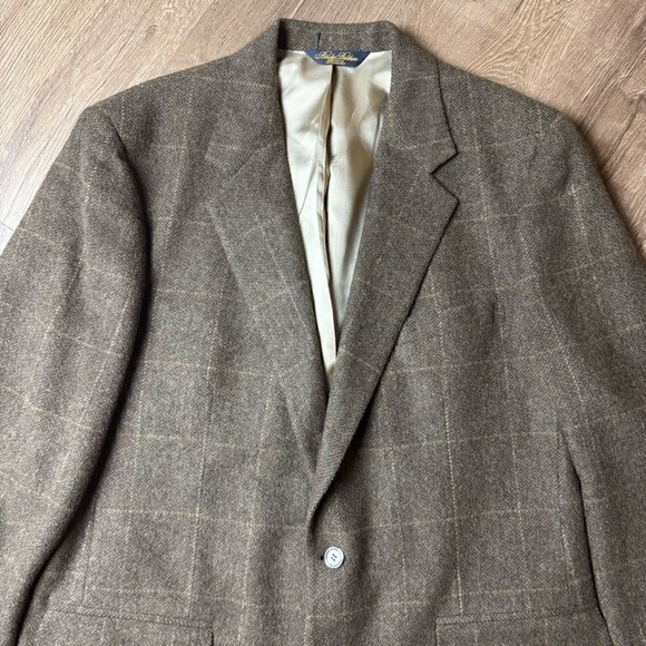 Brooks Brothers 100% Camelhair Plaid Blazer Mens - Picture 2 of 11